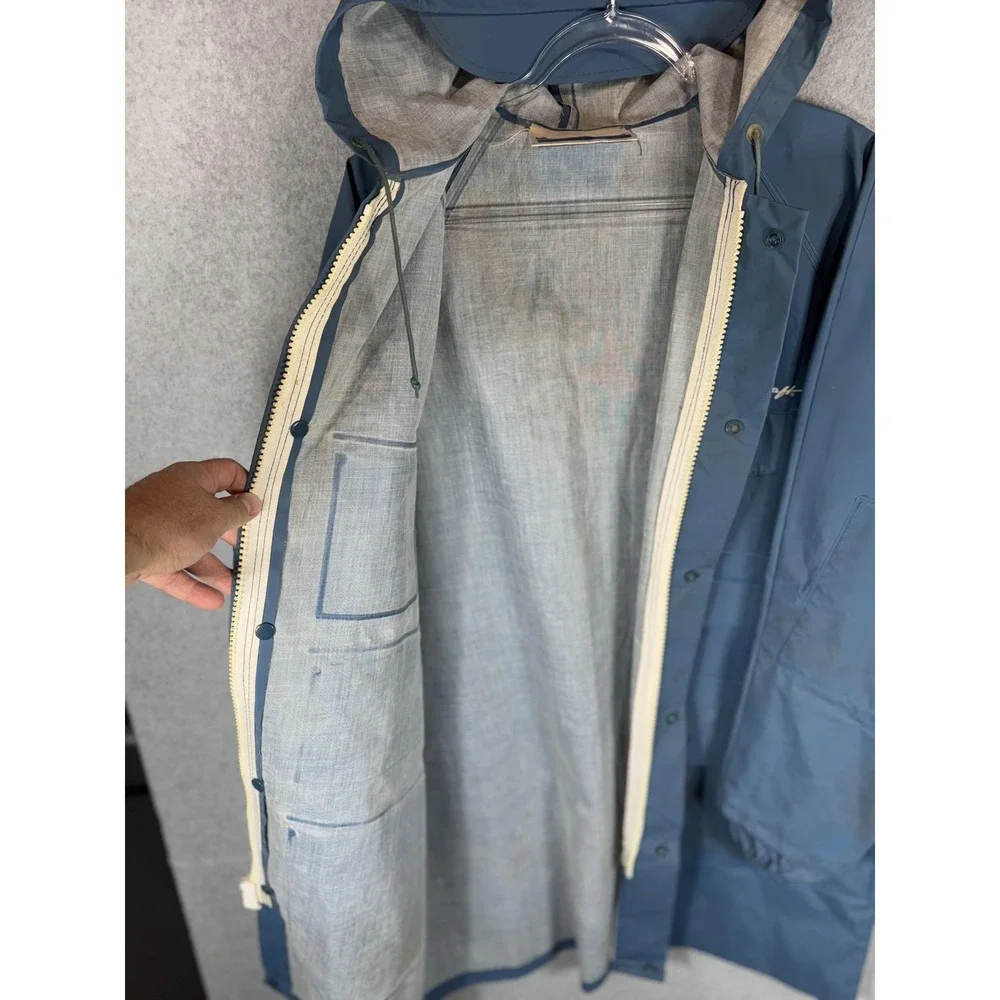 Vintage Chris Craft Rain Jacket Mens Medium Hooded Waterproof PVC Polyester 90s‎